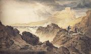 John Christian Schetky Bamborough Castle,Northumberland oil painting artist